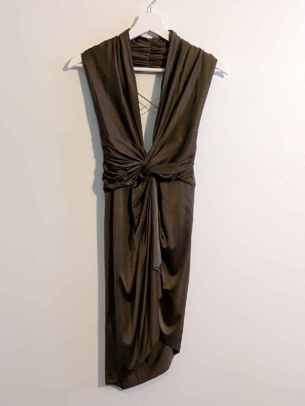 ALEXANDRE VAUTHIER halter plunging v-neck mini dress - size 40